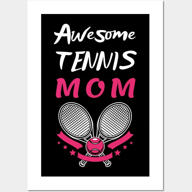US Open Tennis Mom Racket and Ball Wall Art by TopTennisMerch